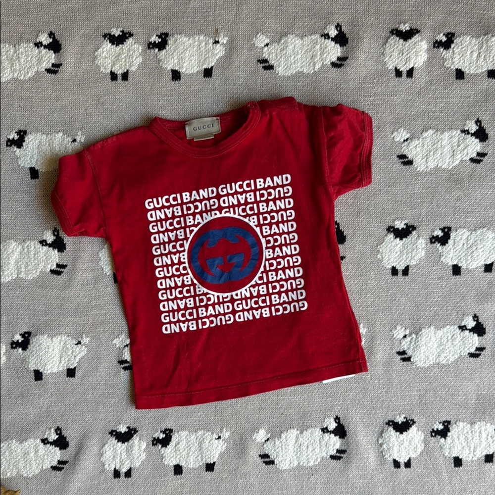 Gucci Red and Blue Logo T-Shirt